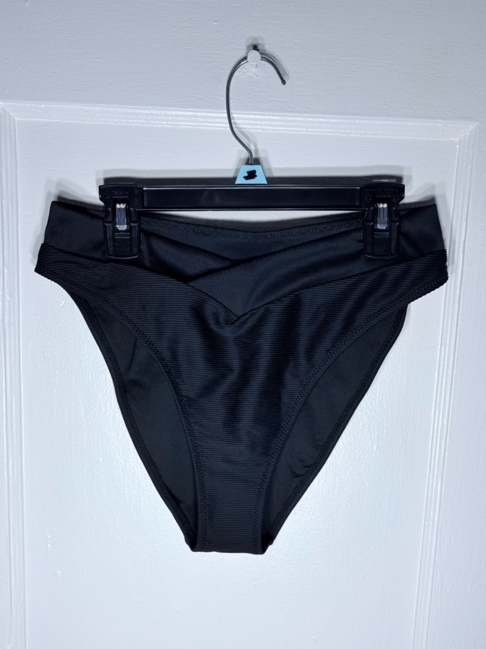 J. Crew Black Ribbed High-Waist Bikini Bottom